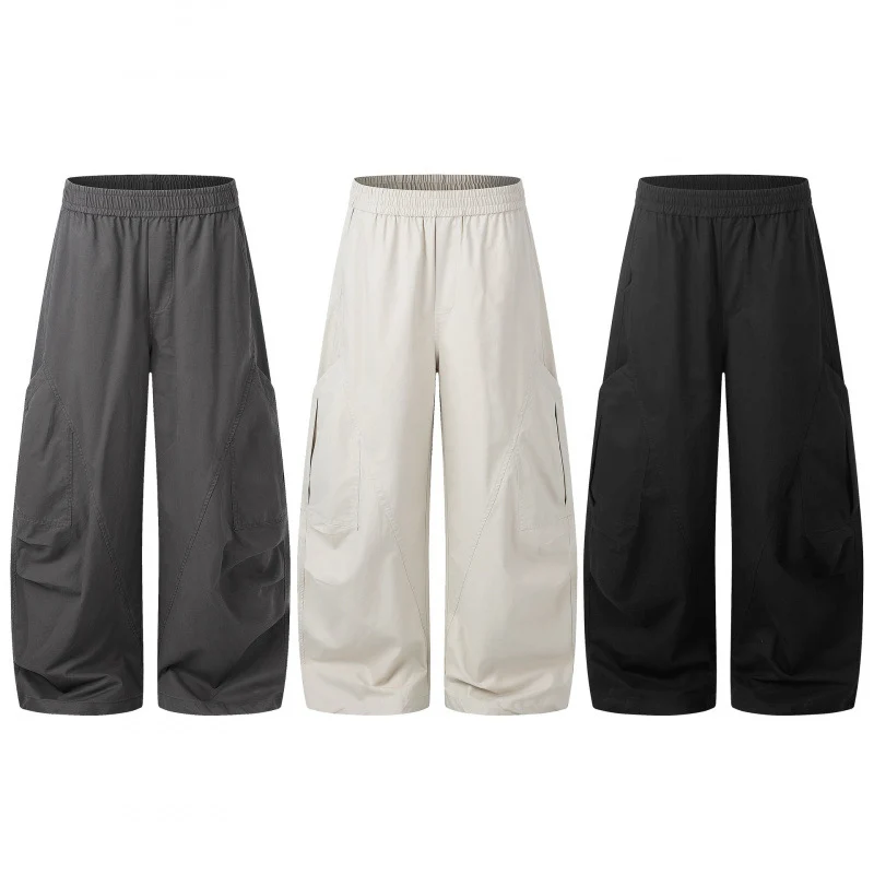 Damen Weite Cargo-Culotte-Hose mit elastischem Bund und multifunktionalen Aufsatztaschen Nord Taschen