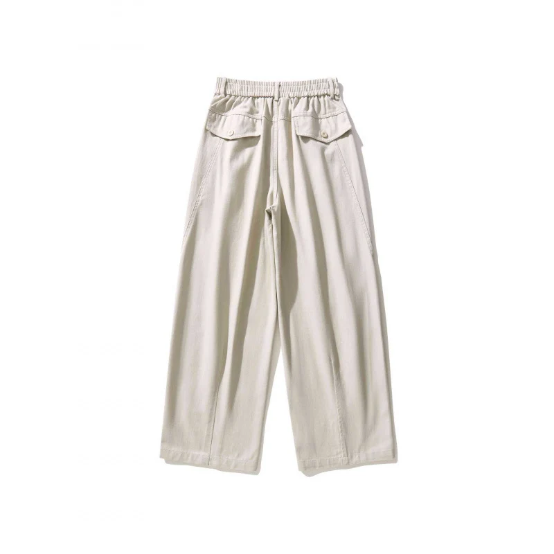 Damen Weite Bundfaltenhose mit hohem Bund und geradem weitem Bein Nord Taschen