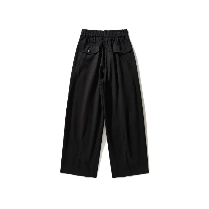 Damen Weite Bundfaltenhose mit hohem Bund und geradem weitem Bein Nord Taschen