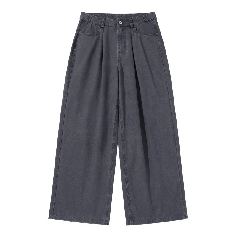 Damen Weite Bundfalten-Hose mit hoher Taille und weitem Bein Nord Taschen