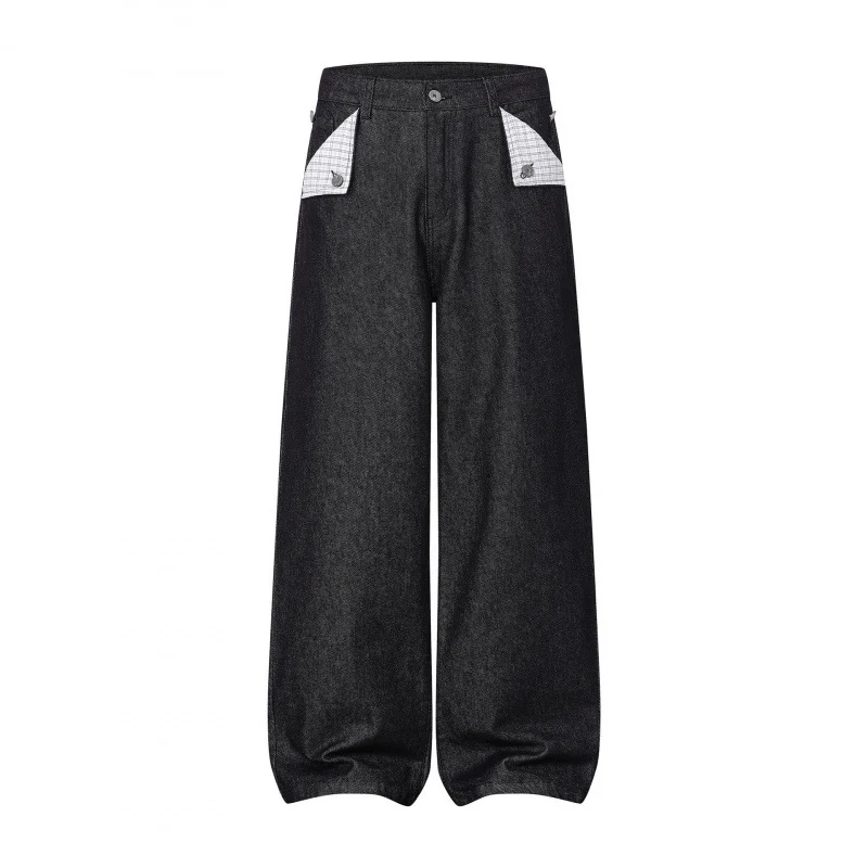 Damen Weite Balloon-Jeanshose mit hoher Taille, kontrastierten Pattentaschen und ballonförmigem Saum Nord Taschen