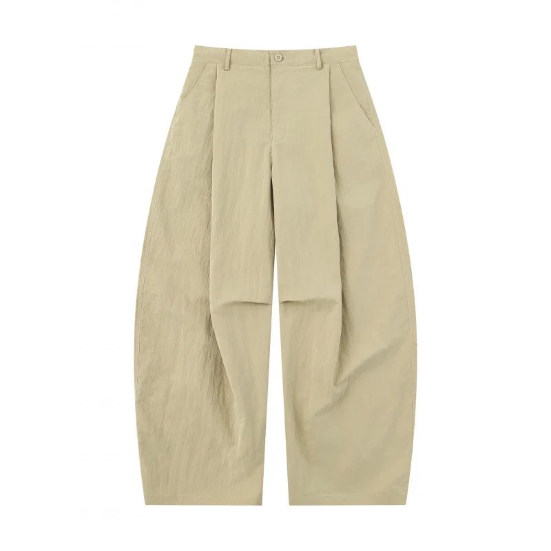 Damen Weite Ballonhose aus Baumwollmischung mit hohem Bund und elastischem Rückengummi Nord Taschen