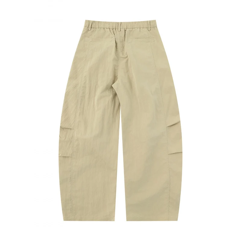 Damen Weite Ballonhose aus Baumwollmischung mit hohem Bund und elastischem Rückengummi Nord Taschen