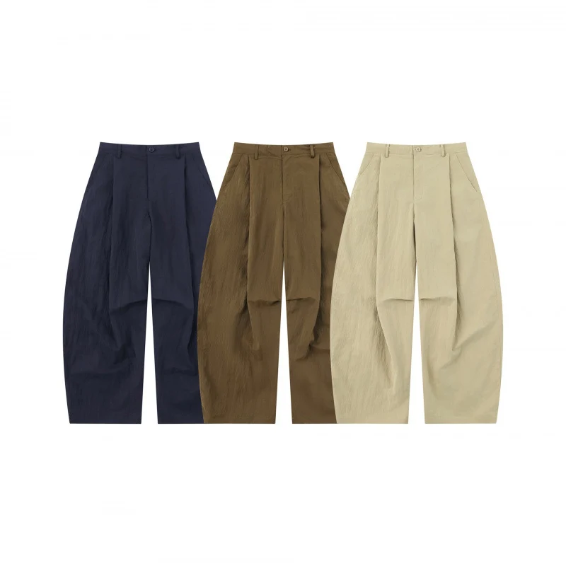 Damen Weite Ballonhose aus Baumwollmischung mit hohem Bund und elastischem Rückengummi Nord Taschen