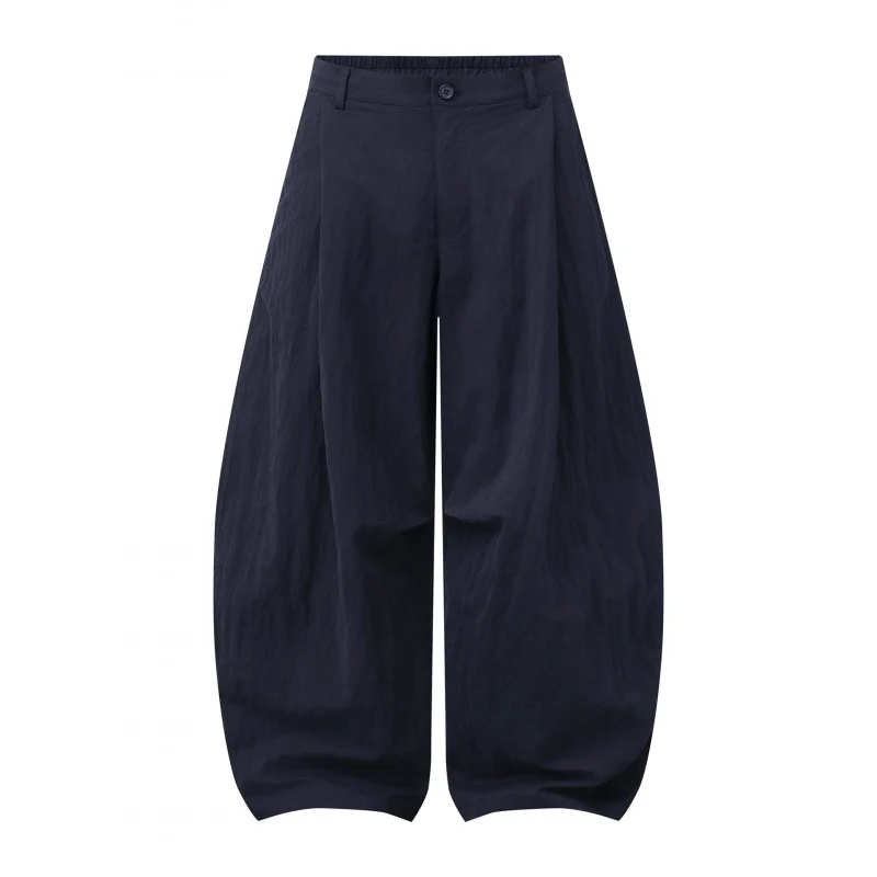 Damen Weite Ballonhose aus Baumwollmischung mit hohem Bund und elastischem Rückengummi Nord Taschen