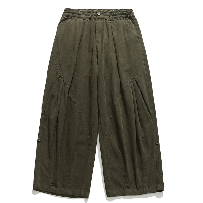 Damen Culotte-Hose im Paperbag-Stil mit elastischem Bund, Teilungsnähten und weitem Bein Nord Taschen