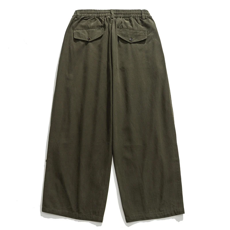 Damen Culotte-Hose im Paperbag-Stil mit elastischem Bund, Teilungsnähten und weitem Bein Nord Taschen