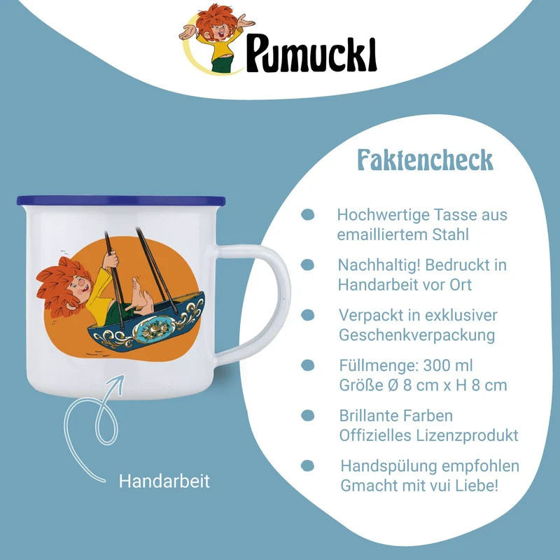 ®Pumuckl Emaille-Tasse "Schiffschaukel"