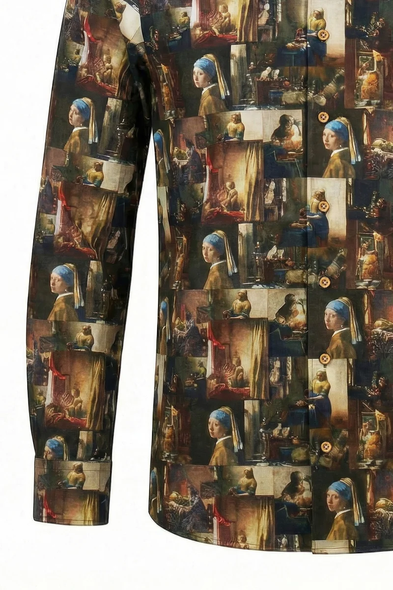 Vermeer Printed Long Sleeve Shirt for Men