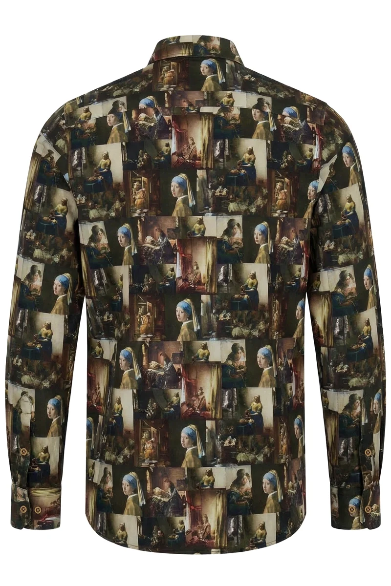 Vermeer Printed Long Sleeve Shirt for Men