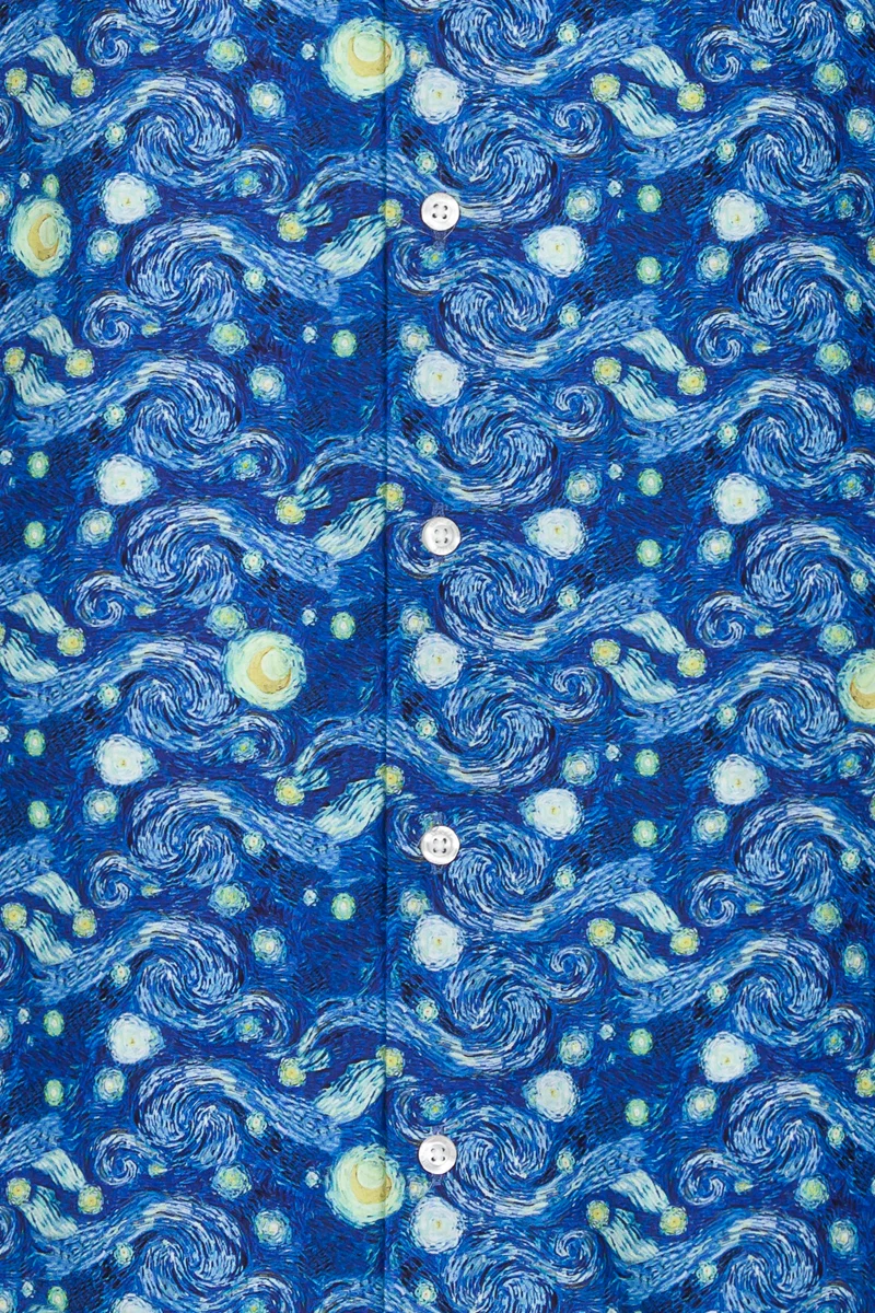 Starry Nights Gogh Long Sleeve Men's Shirt