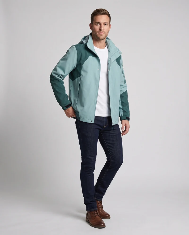 Herren Technische Übergangsjacke mit verstellbarer Kapuze Nord Taschen
