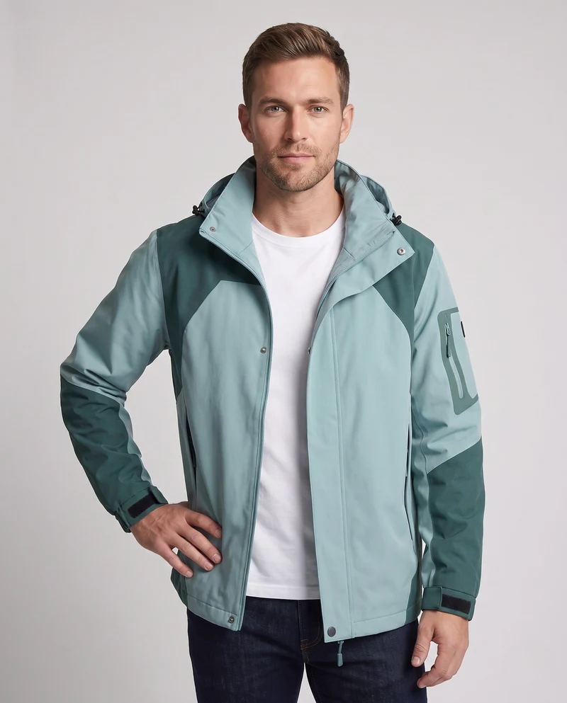 Herren Technische Übergangsjacke mit verstellbarer Kapuze Nord Taschen