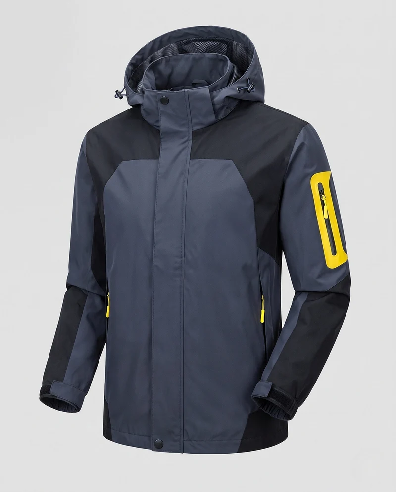 Herren Technische Übergangsjacke mit verstellbarer Kapuze Nord Taschen