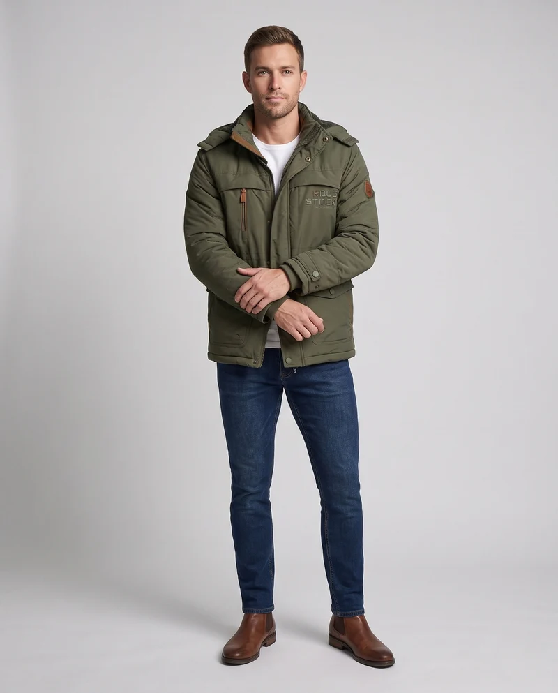 Herren Technische und robuster Winterjacke Nord Taschen