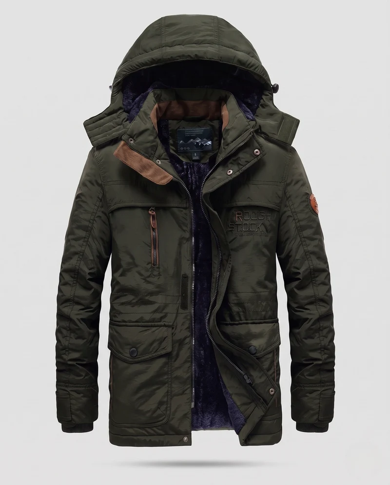 Herren Technische Winterjacke mit abnehmbarer Kapuze Nord Taschen