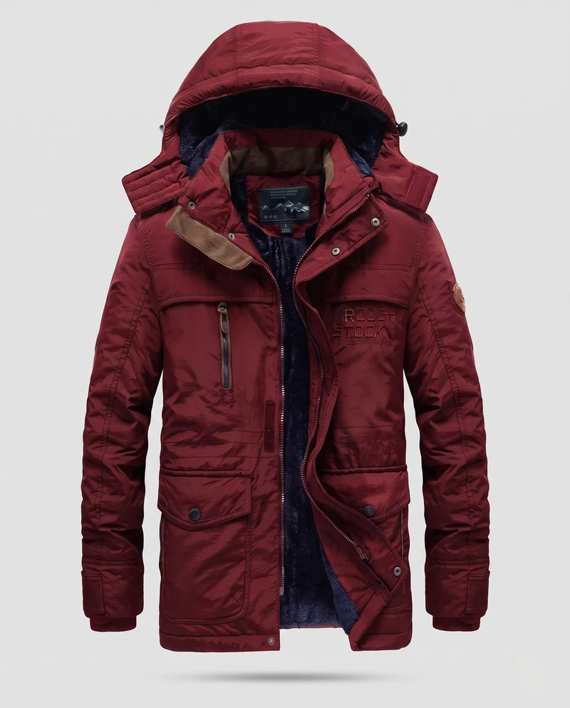 Herren Technische Winterjacke mit abnehmbarer Kapuze Nord Taschen