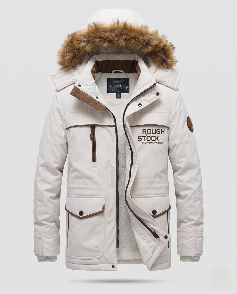 Herren Technische Winterjacke mit abnehmbarer Kapuze Nord Taschen