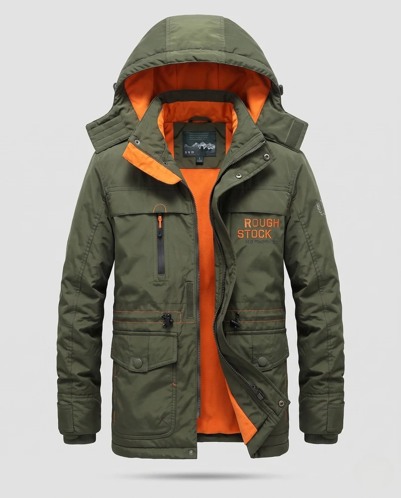 Herren Technische Winterjacke mit abnehmbarer Kapuze Nord Taschen