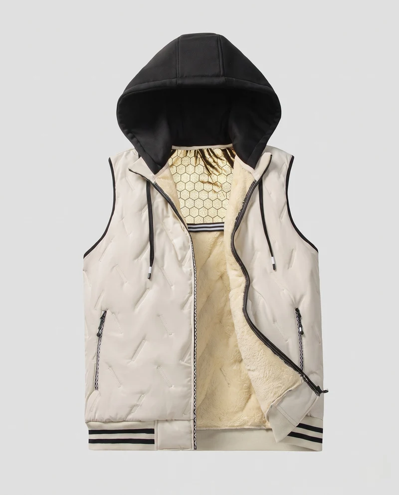 Herren Thermo-Fleece-Weste mit Kapuze Nord Taschen