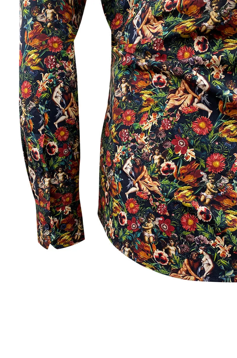 Floral Mythos Printed Long Sleeve Men's Shirt