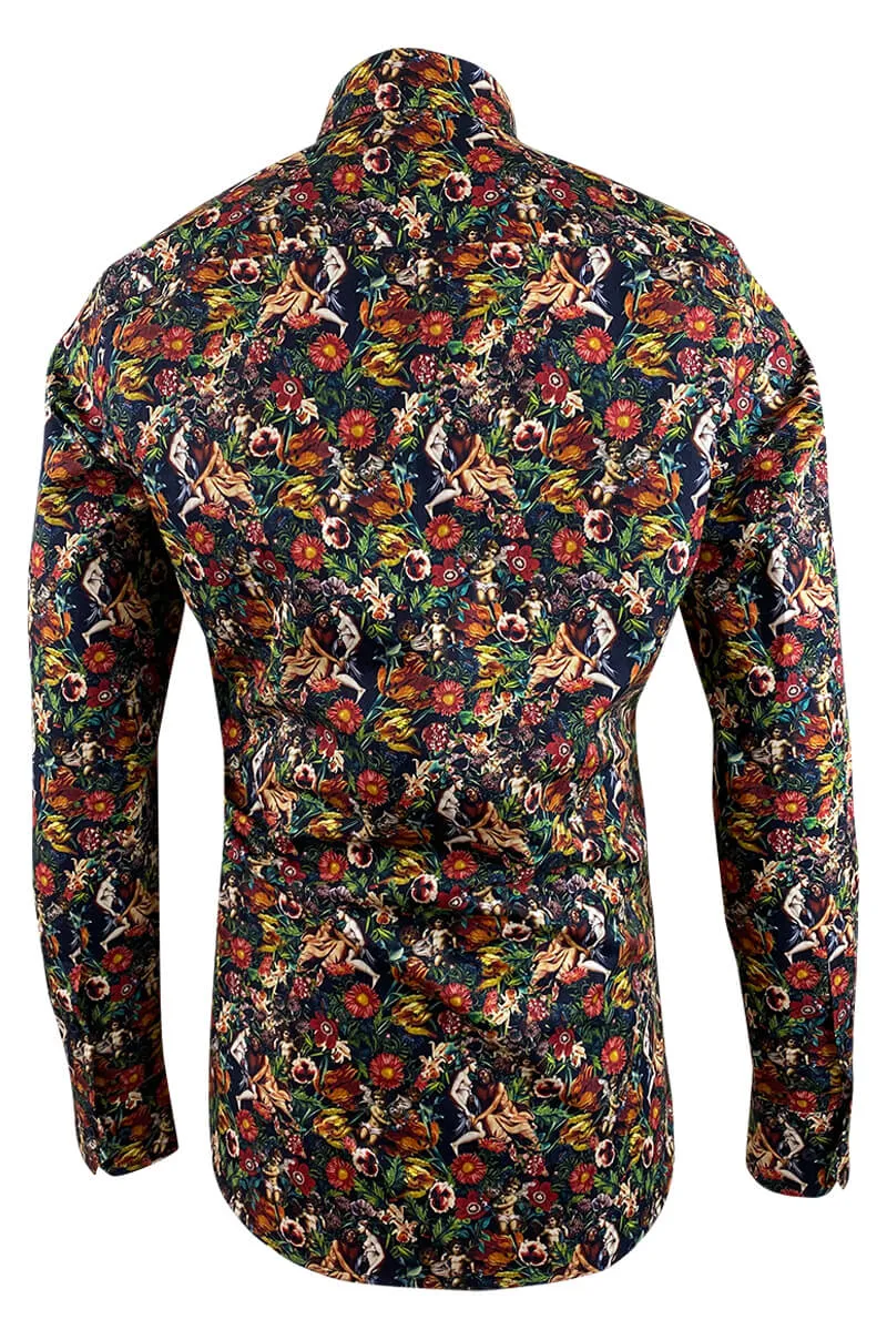 Floral Mythos Printed Long Sleeve Men's Shirt