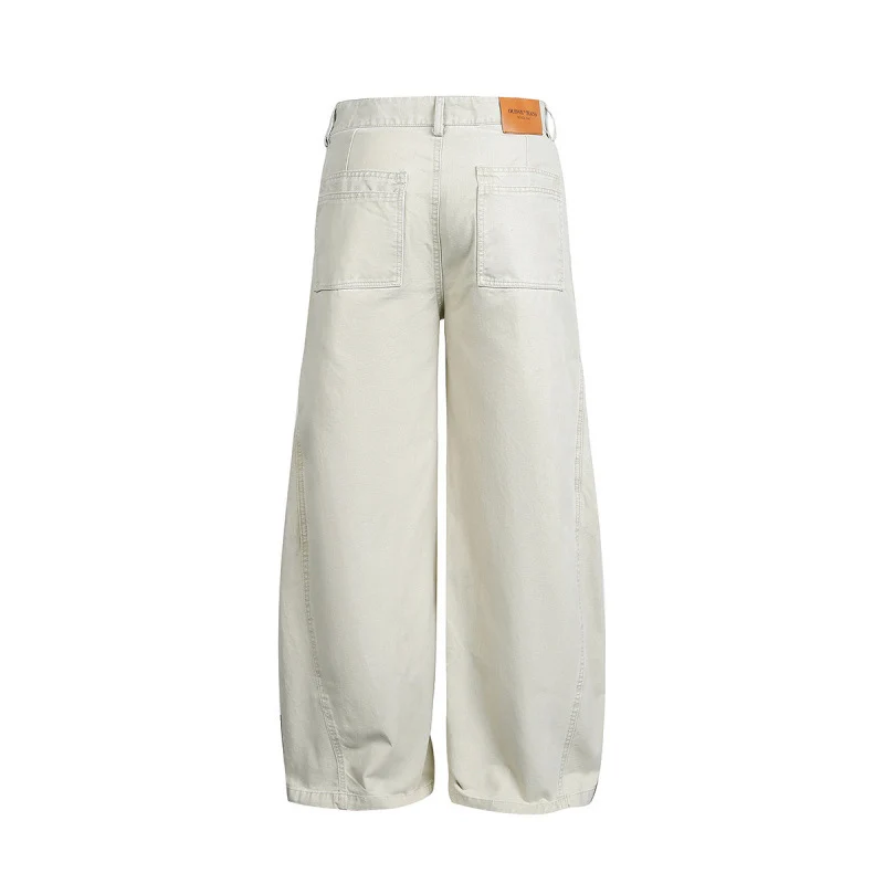 Damen Weite Ballon-Cargo-Hose mit hoher Taille, großen Pattentaschen und sichtbaren Nahtdetails Nord Taschen