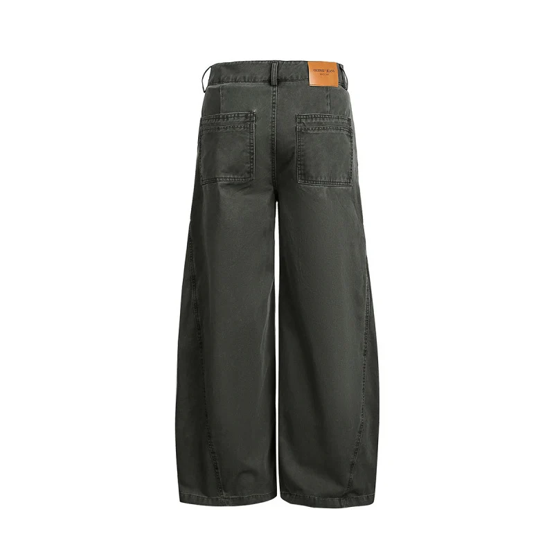 Damen Weite Ballon-Cargo-Hose mit hoher Taille, großen Pattentaschen und sichtbaren Nahtdetails Nord Taschen
