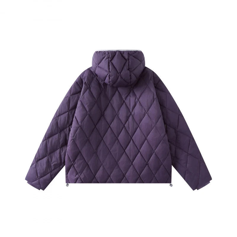 Damen Quilt-Steppjacke mit Kapuze, Diamantsteppung und verstellbarem Saum Nord Taschen