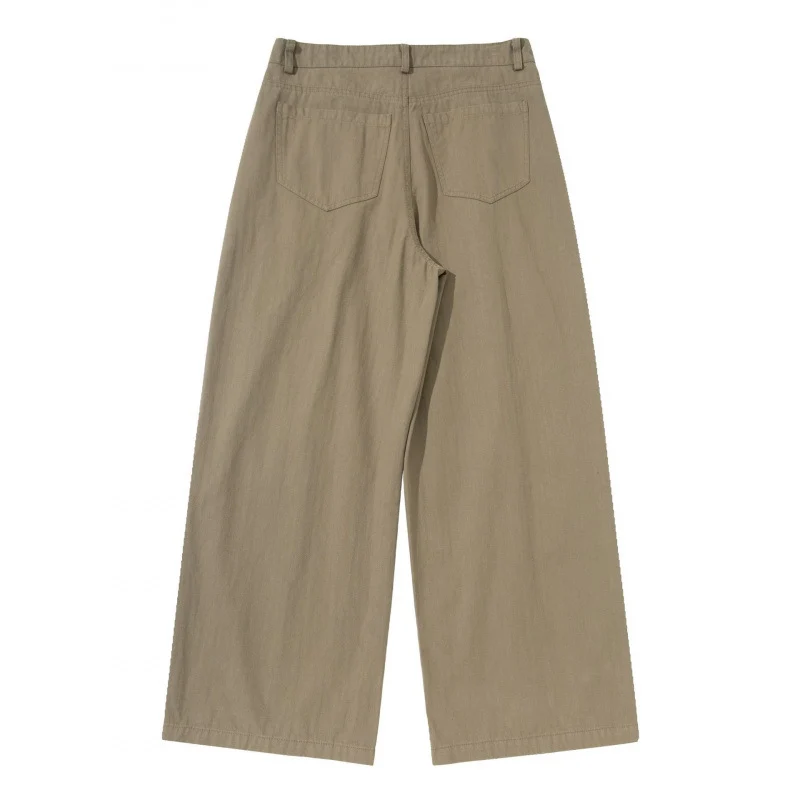 Damen Plissierte Bundfalten-Hose mit hohem Bund und weitem Bein Nord Taschen