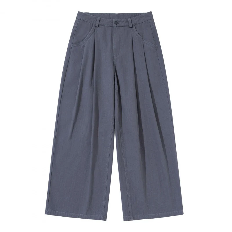 Damen Plissierte Bundfalten-Hose mit hohem Bund und weitem Bein Nord Taschen