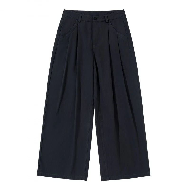 Damen Plissierte Bundfalten-Hose mit hohem Bund und weitem Bein Nord Taschen