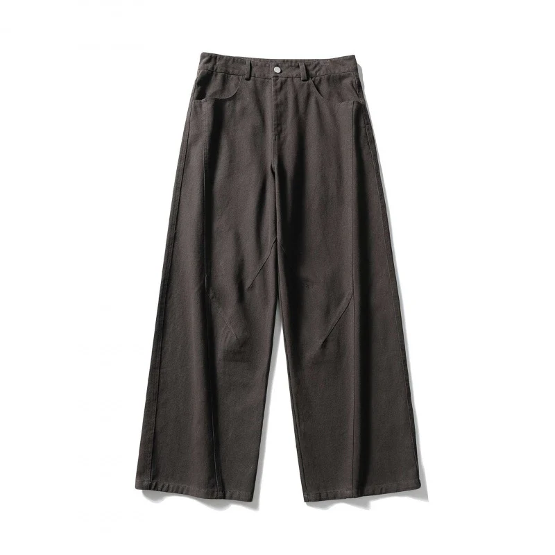 Damen Palazzo-Jeanshose mit hoher Taille, weitem Bein und Ziernähten Nord Taschen