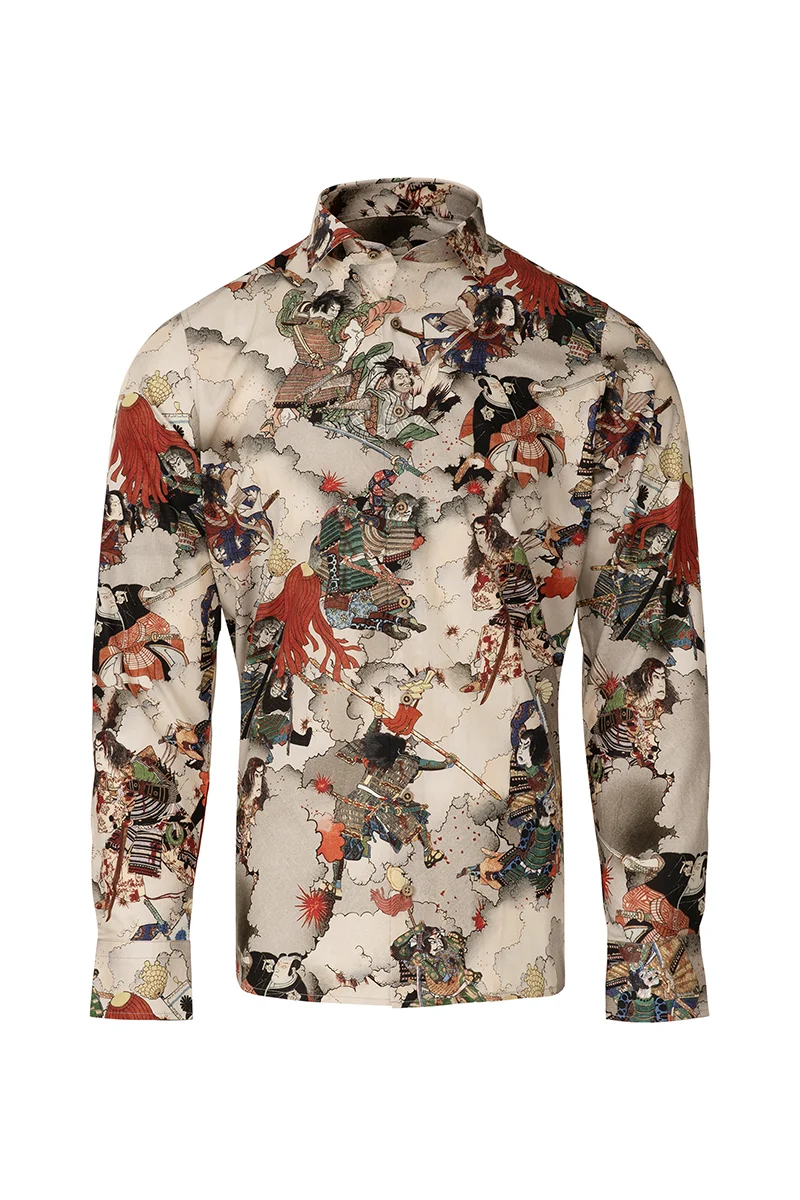 The Samurai Printed Long Sleeve Shirt for Men