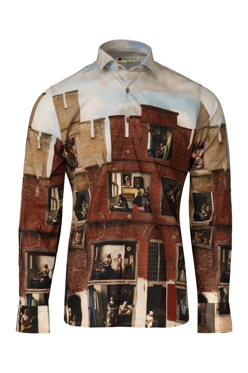 Vermeer Street Printed Long Sleeve Men's Shirt