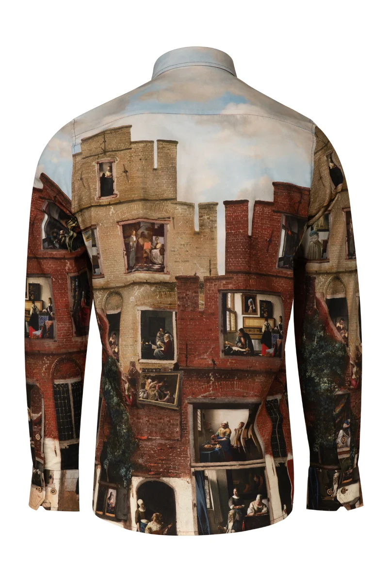 Vermeer Street Printed Long Sleeve Men's Shirt