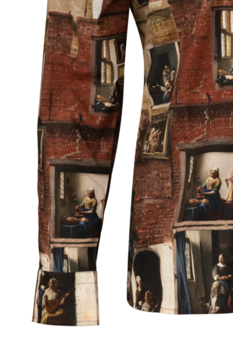 Vermeer Street Printed Long Sleeve Men's Shirt