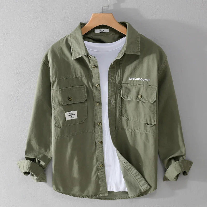 Herren Field-Overshirt im Military-Stil mit aufgesetzten Brusttaschen und relaxed Fit Nord Taschen