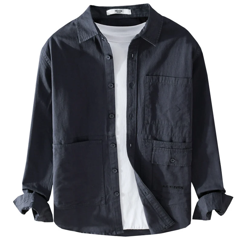 Herren Field-Overshirt aus robustem Baumwoll-Twill mit asymmetrischen Taschen Nord Taschen