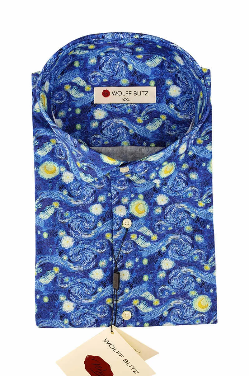Starry Night Gogh Short Sleeve Men's Shirt