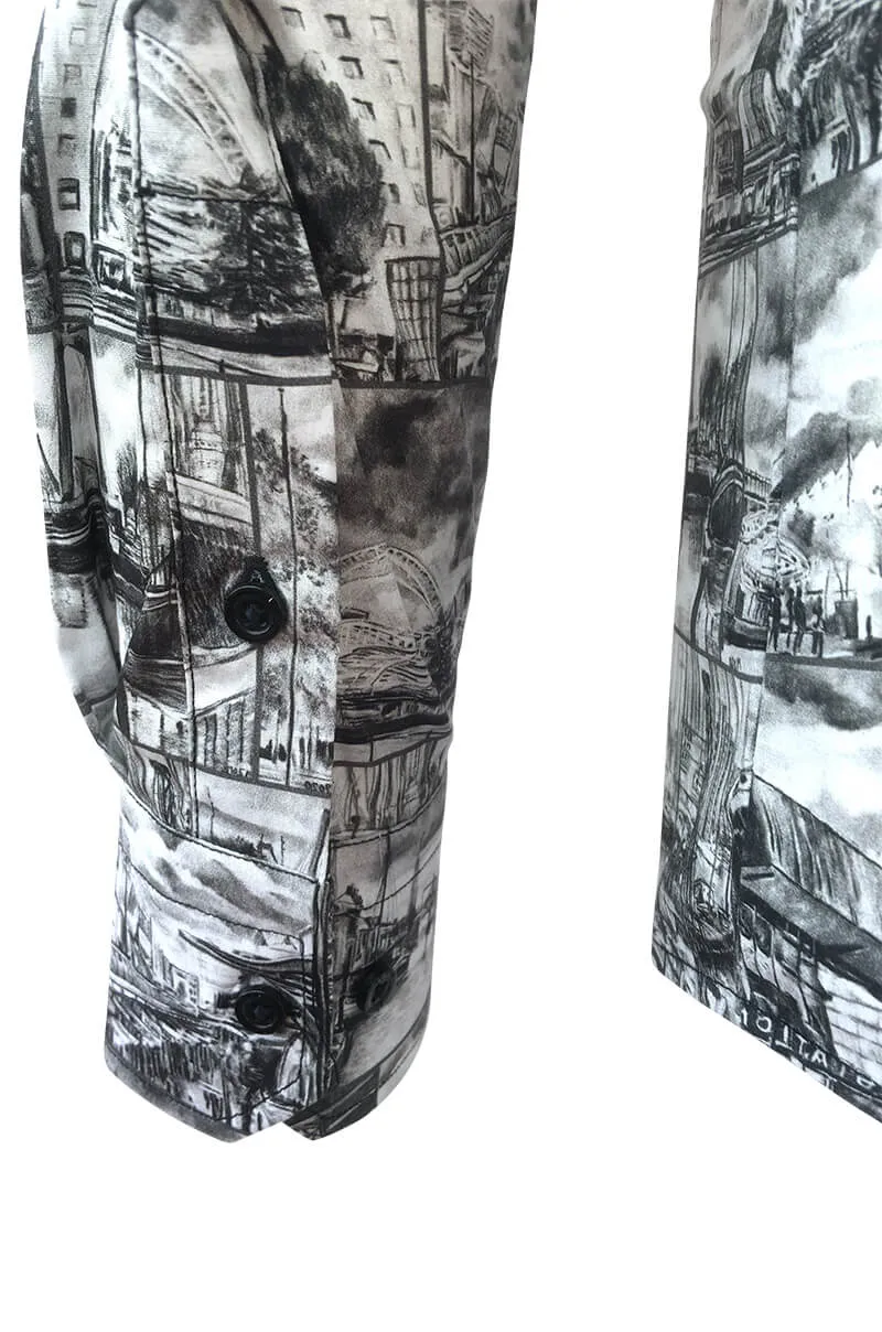 Rotterdam By M. Bechtold Printed Long Sleeve Men's Shirt