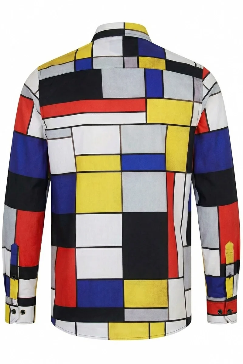 Piet Mondriaan Printed Long Sleeve Men's Shirt