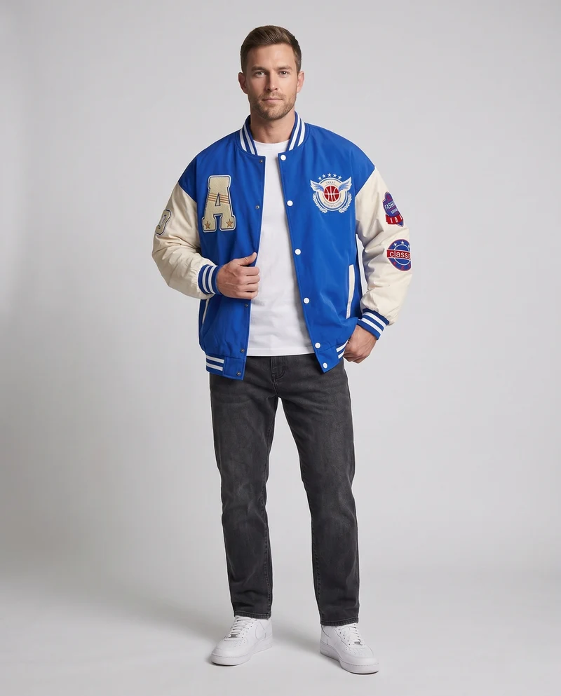 Herren Trendige Collegejacke Nord Taschen