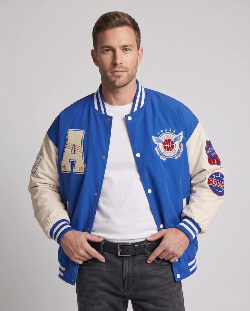 Herren Trendige Collegejacke Nord Taschen