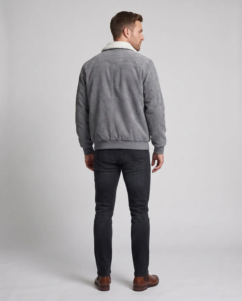 Herren Übergangsjacke mit Teddykragen Nord Taschen