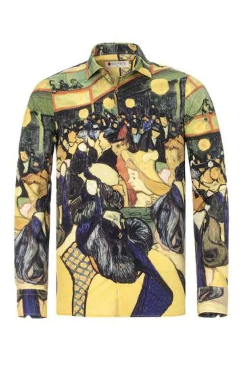 Dance Hall Printed Long Sleeve Men's Shirt