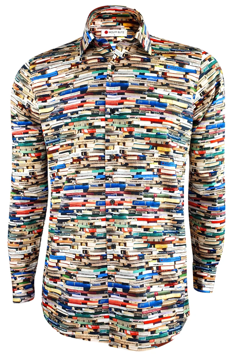 Czech My Books Printed Long Sleeve Men's Shirt