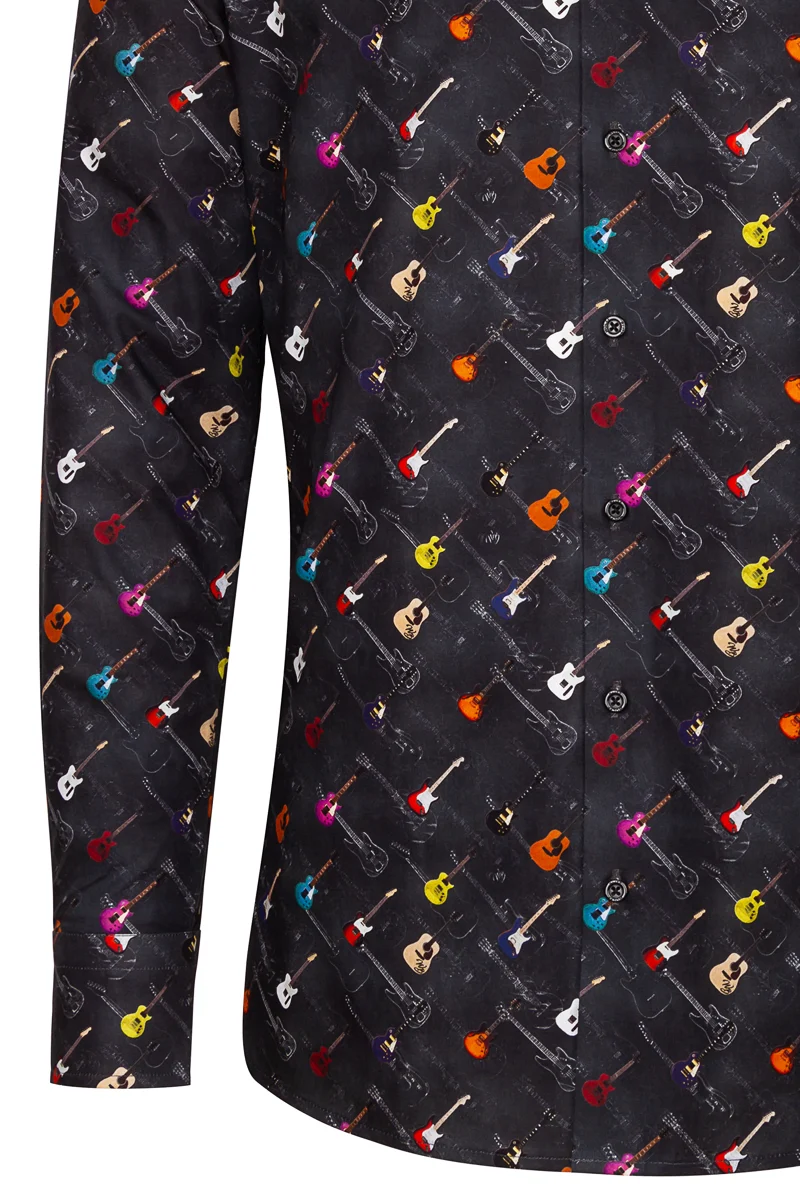 Brian M. Guitars Printed Long Sleeve Men's Shirt
