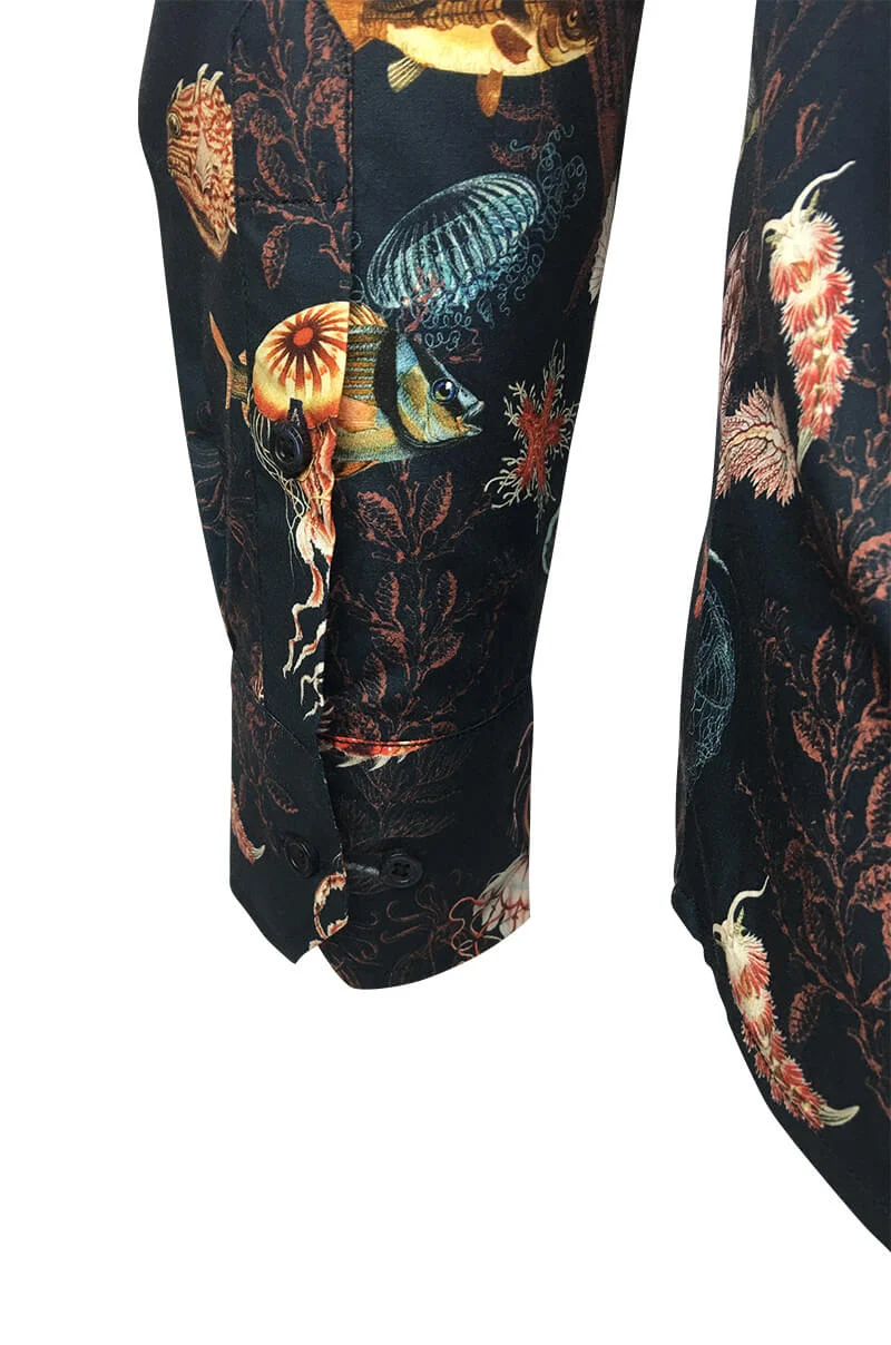Blue Oceanium Printed Long Sleeve Men's Shirt
