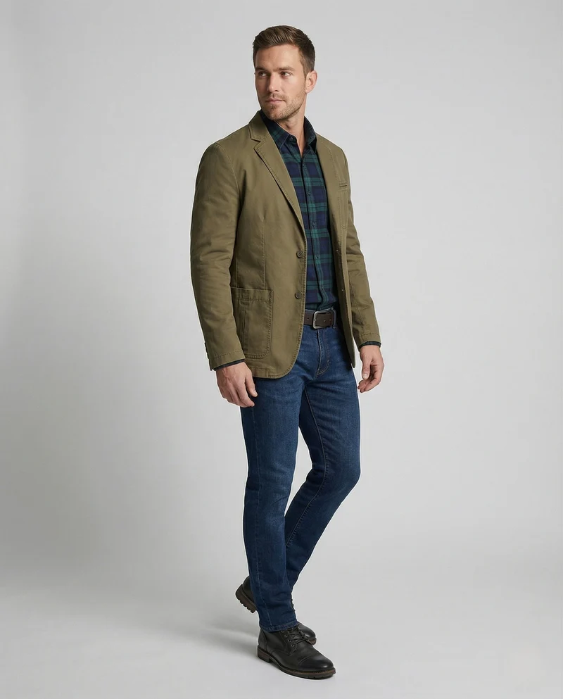 Baumwollblazer Retro Look Herren